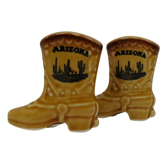 Arizona Cowboy Boot Salt And Pepper Shakers 3" - Picture 1 of 7